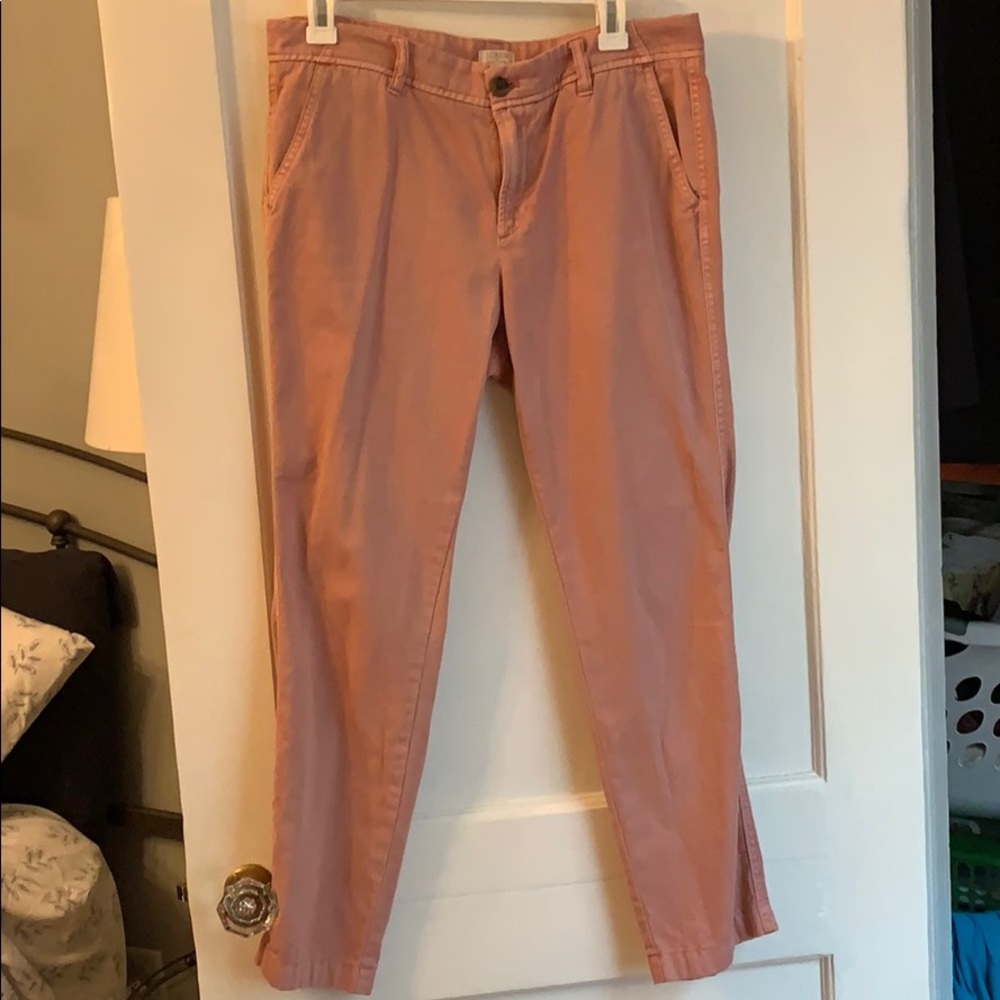 J. Crew light pink straight fit trousers